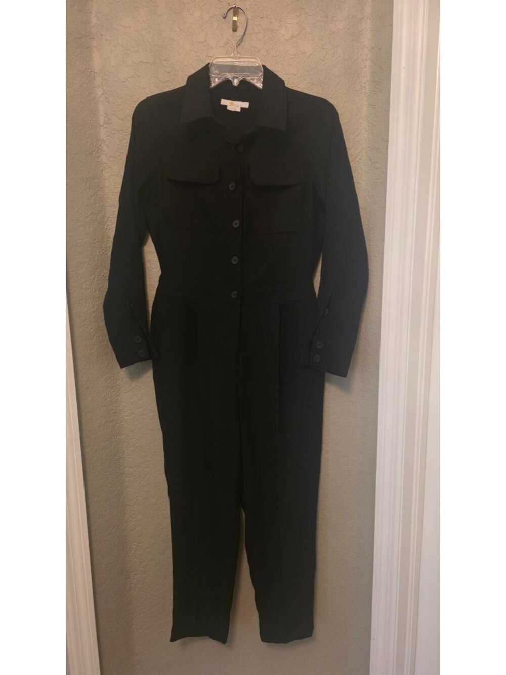 Boden Black Zada Long Sleeve Romper Jumpsuit size 4 Petite 4P